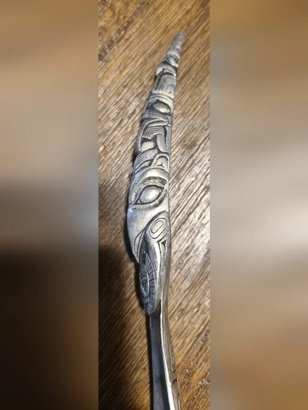 Vintage Boma Canada Pewter Totem Serving Fork